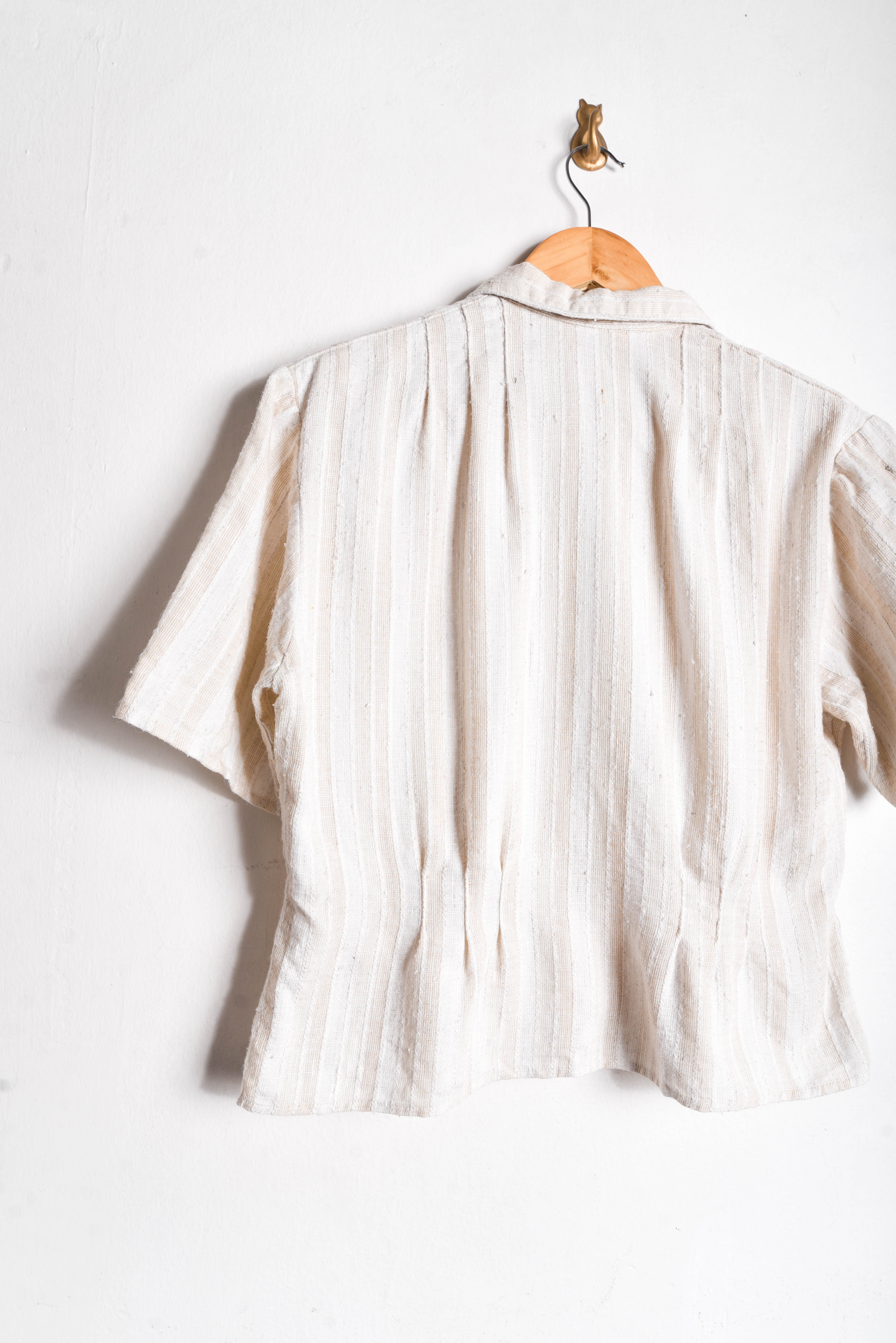 Blusa beige vintage rayada