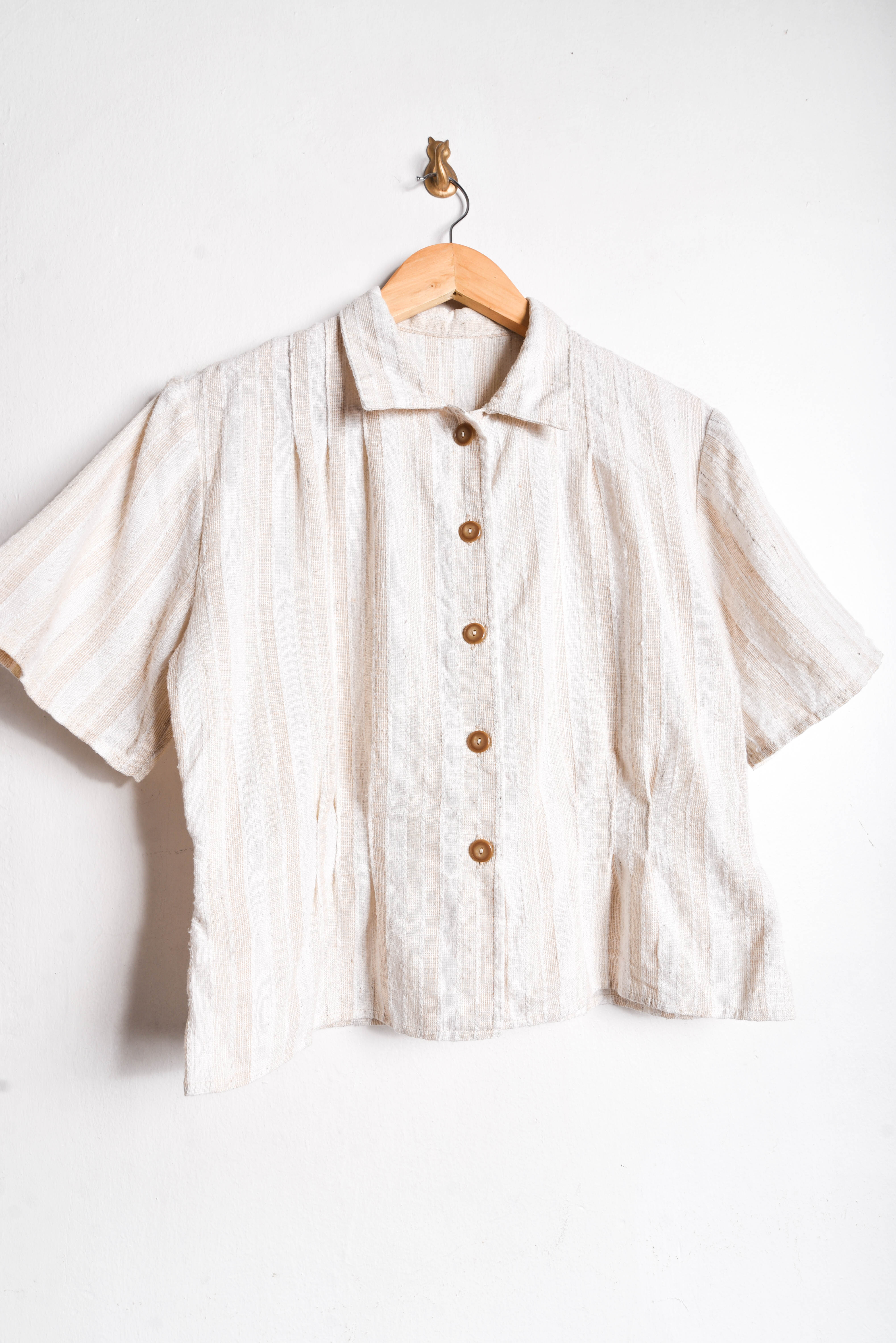 Blusa beige vintage rayada