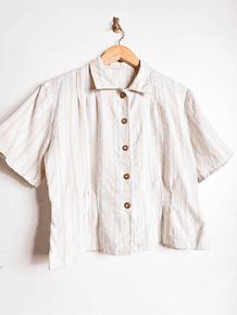 Blusa beige vintage rayada