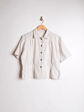Blusa beige vintage rayada