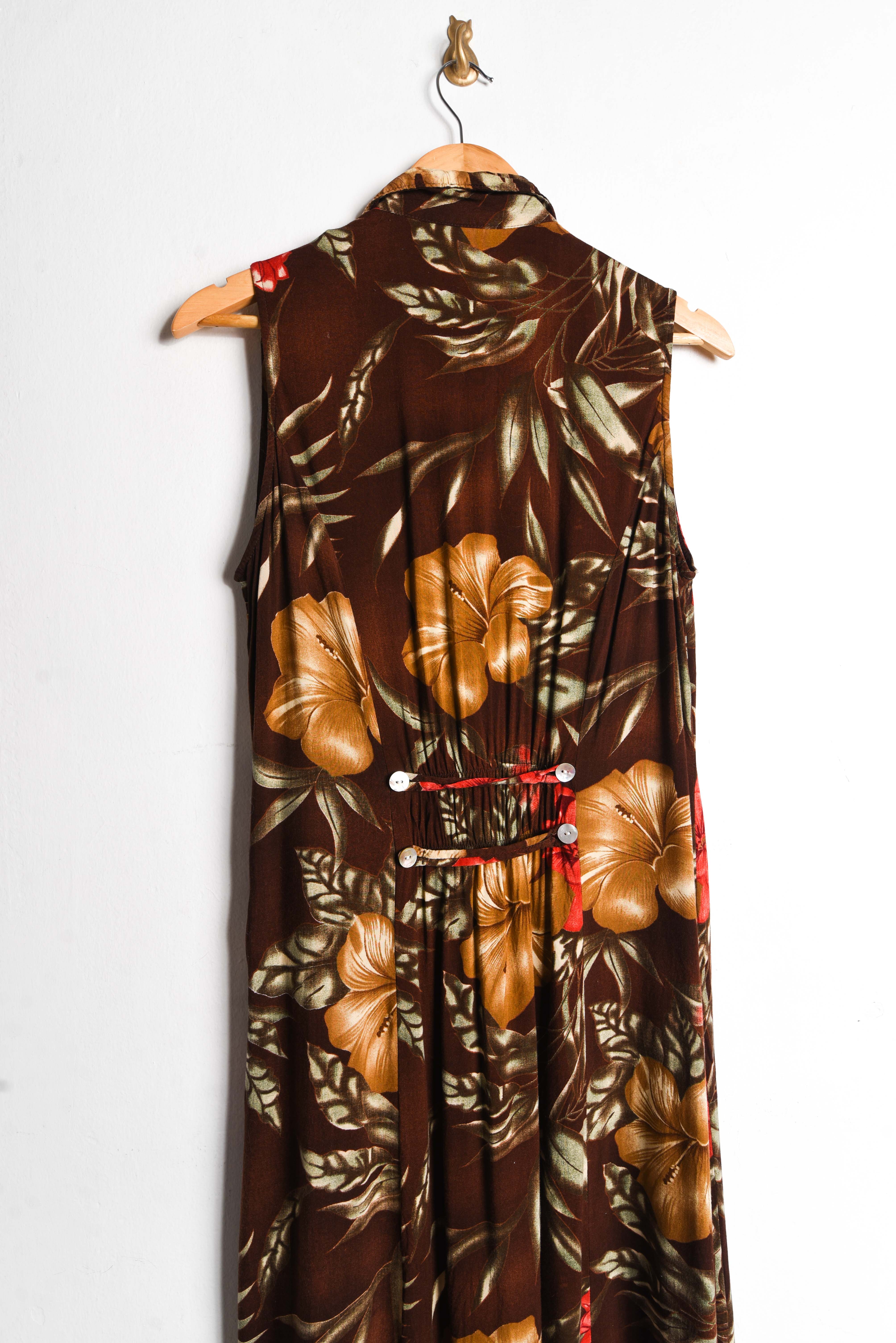 Maxi vestido café tropical
