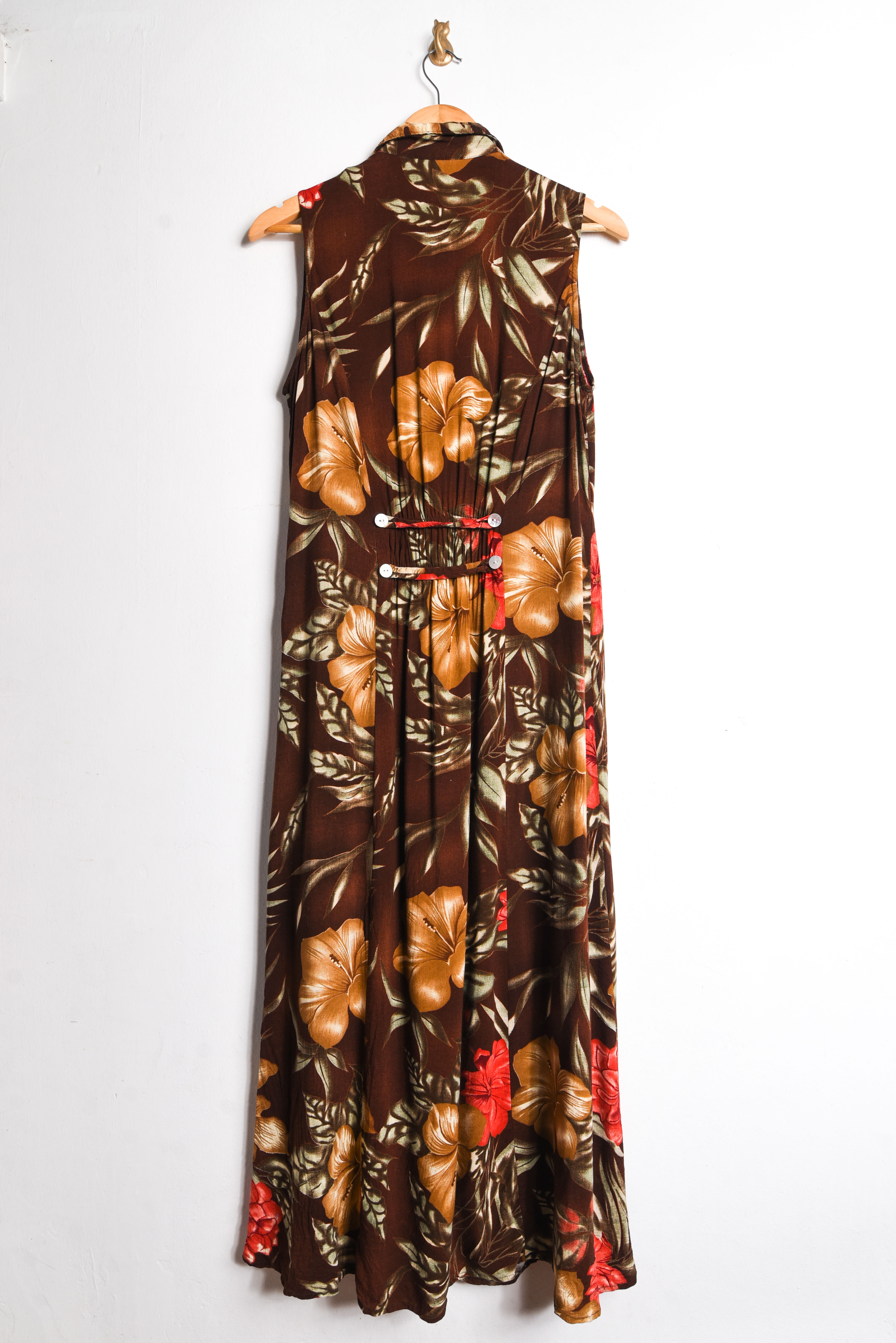 Maxi vestido café tropical