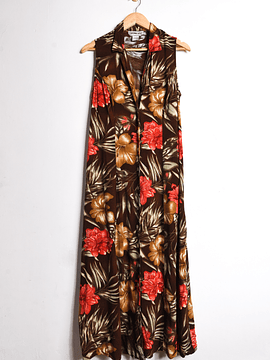 Maxi vestido café tropical