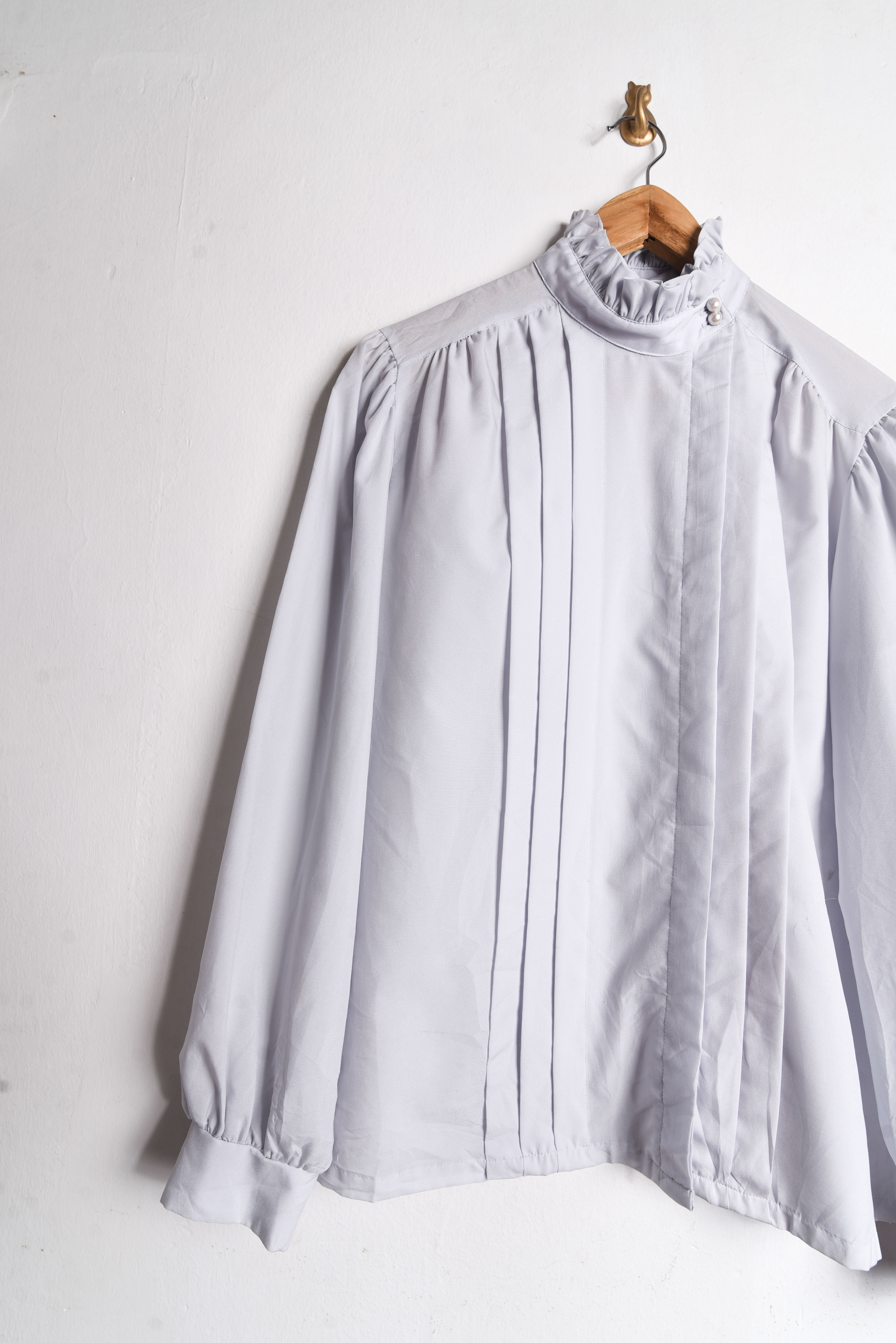 Blusa gris perla 80s