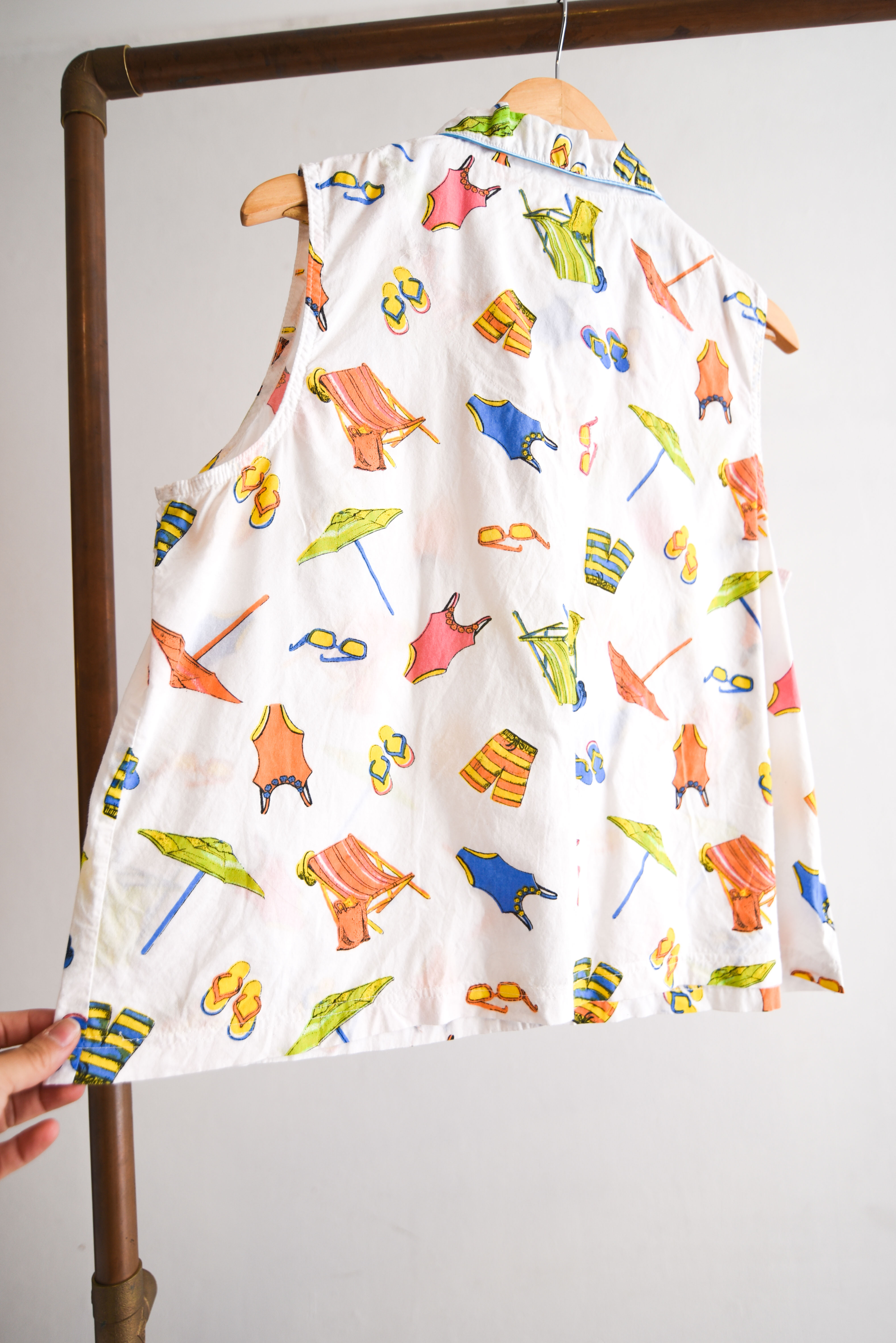 Blusa blanca print playero