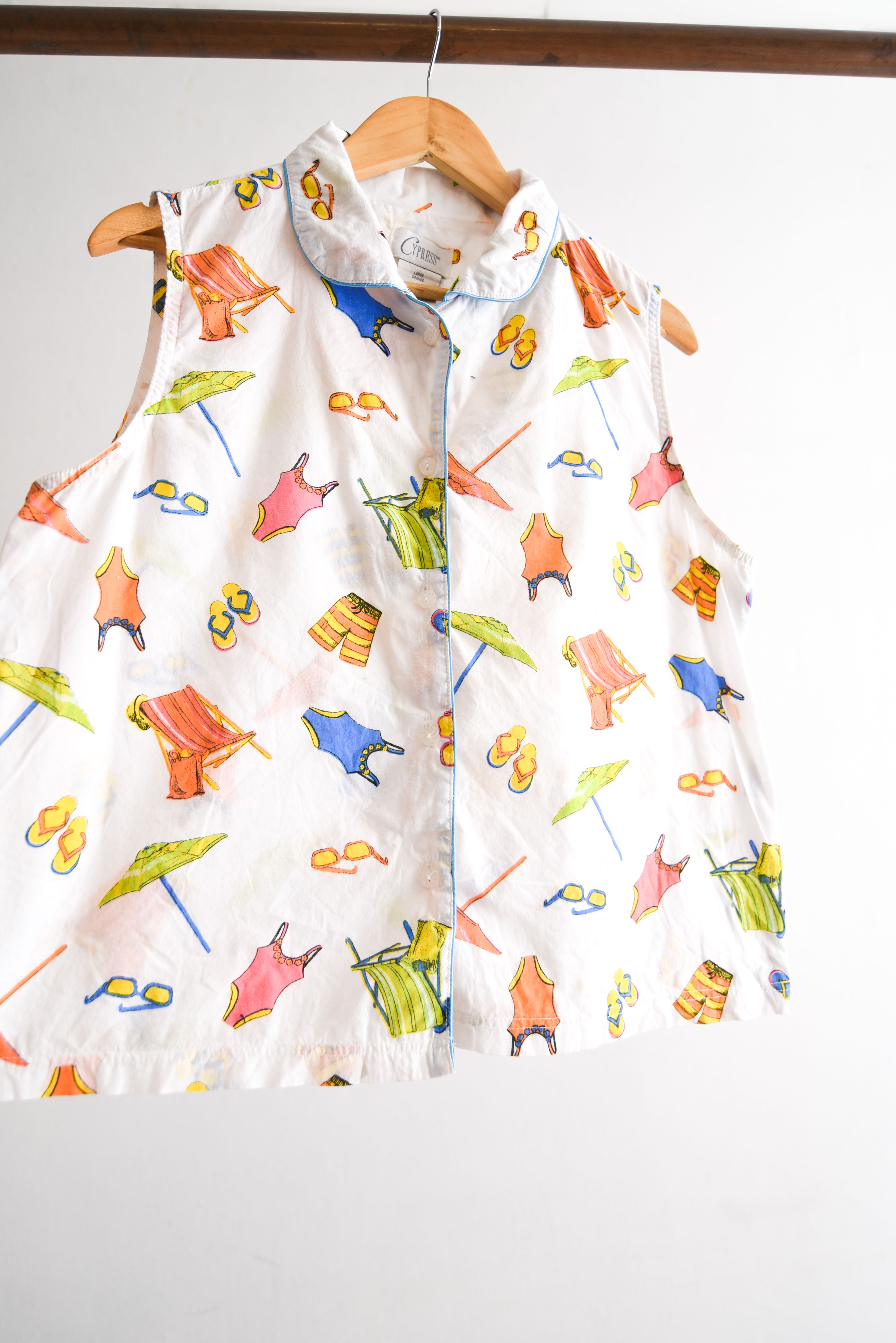 Blusa blanca print playero