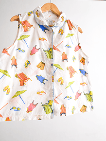 Blusa blanca print playero