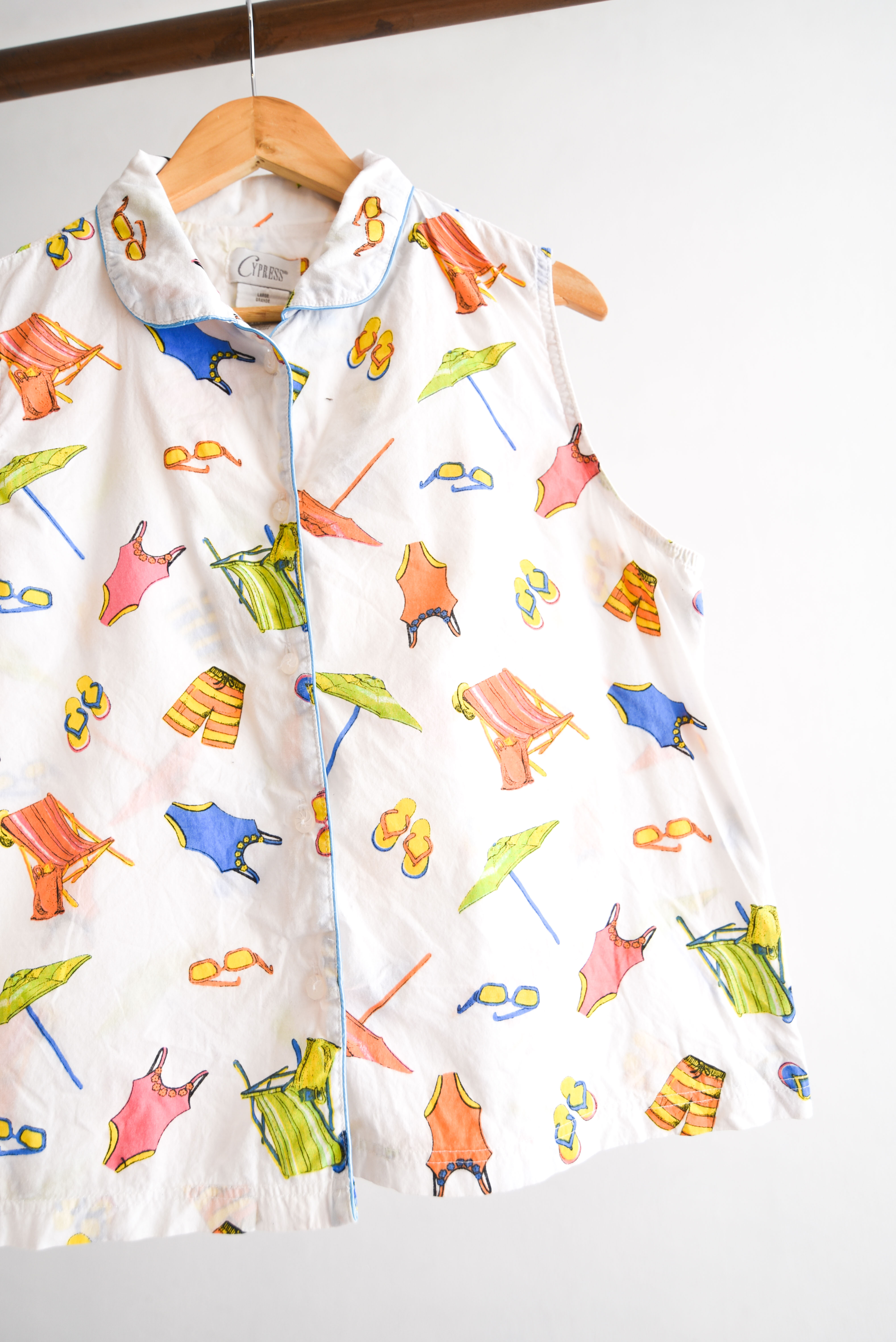 Blusa blanca print playero