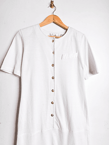 Vestido blanco 90s botones dorados