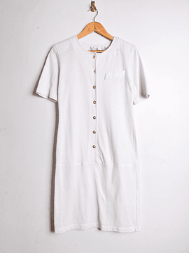 Vestido blanco 90s botones dorados