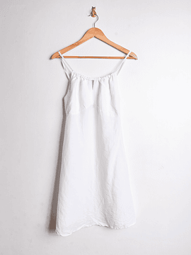 Vestido blanco lino y seda
