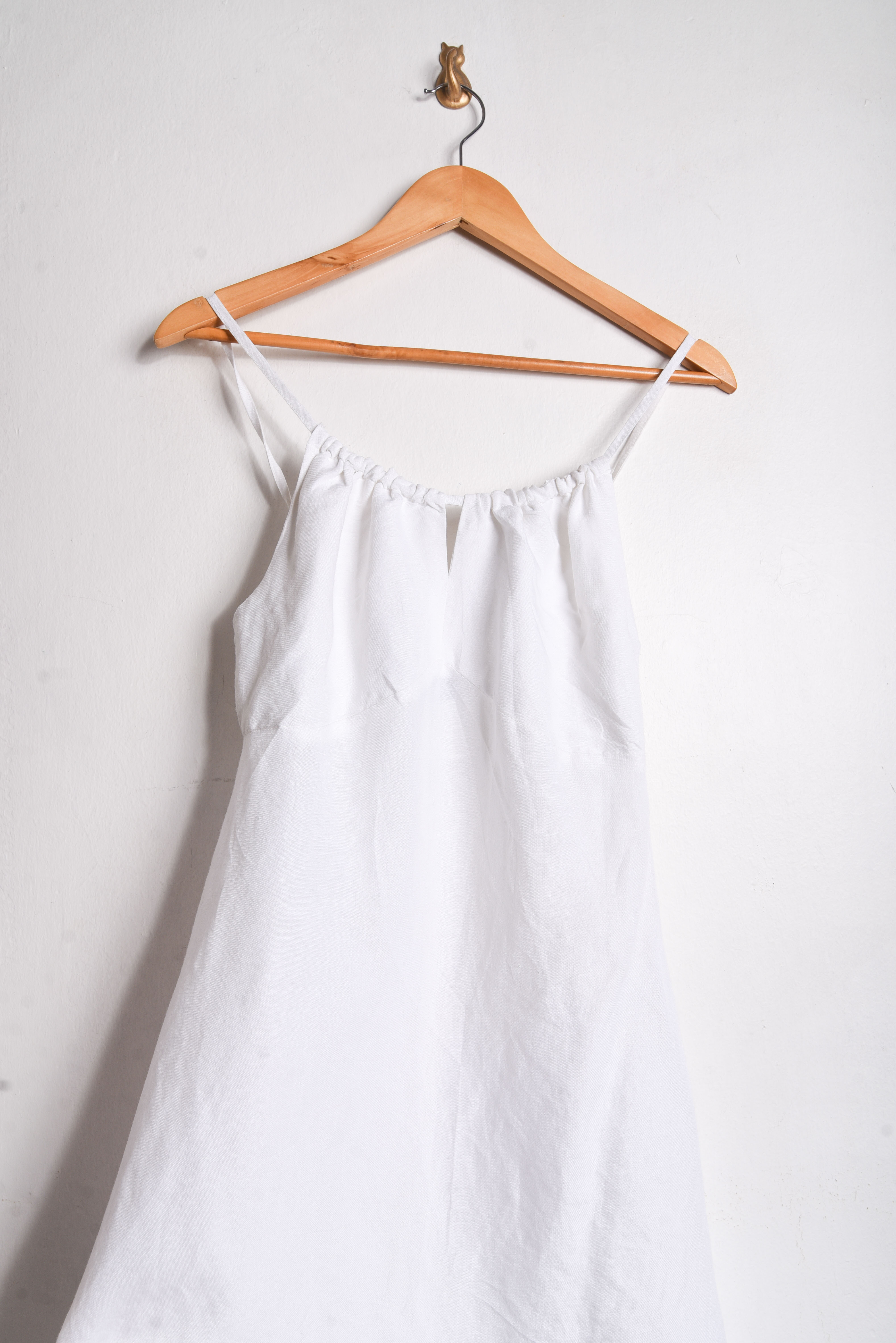 Vestido blanco lino y seda