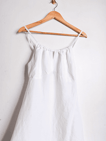Vestido blanco lino y seda