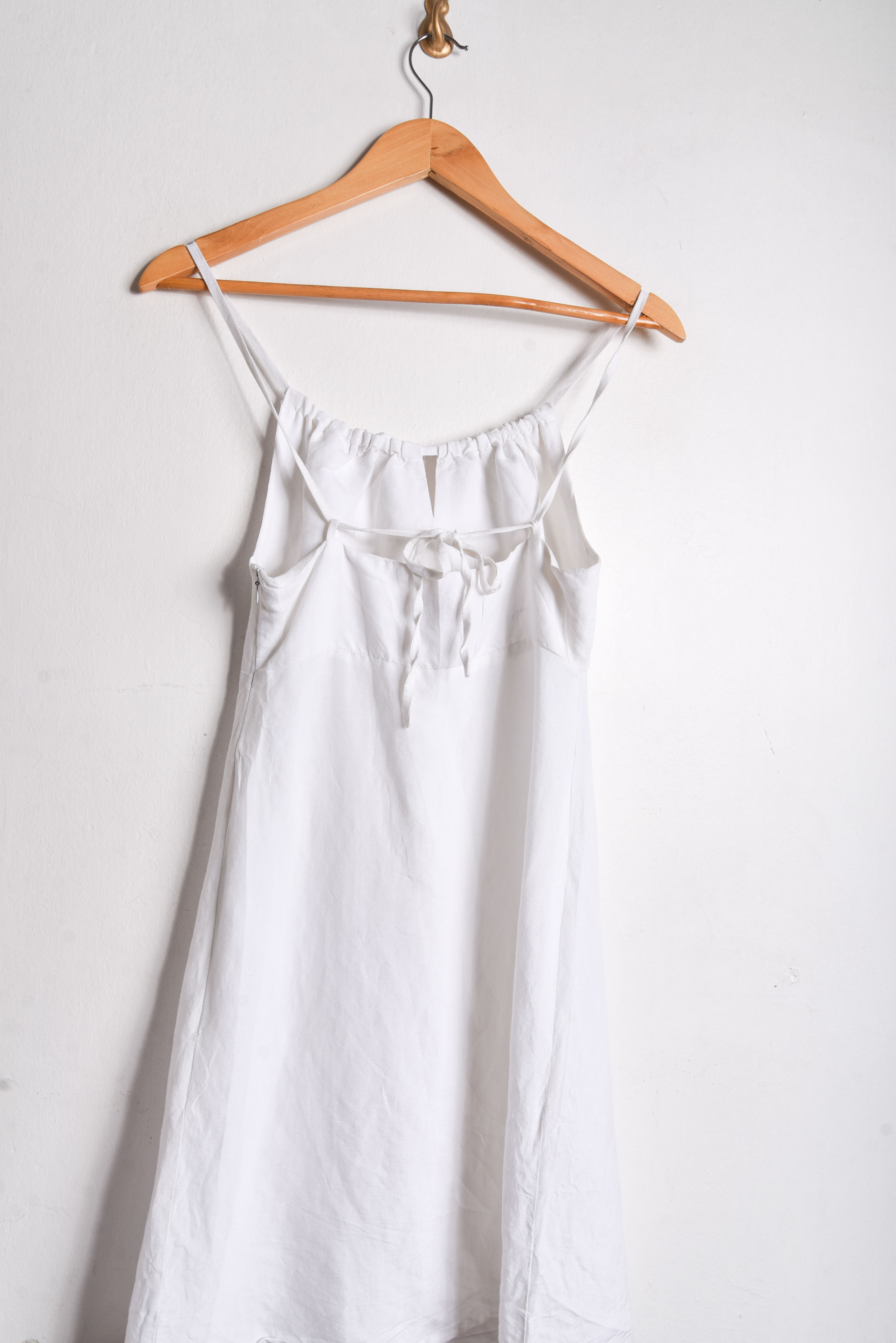 Vestido blanco lino y seda