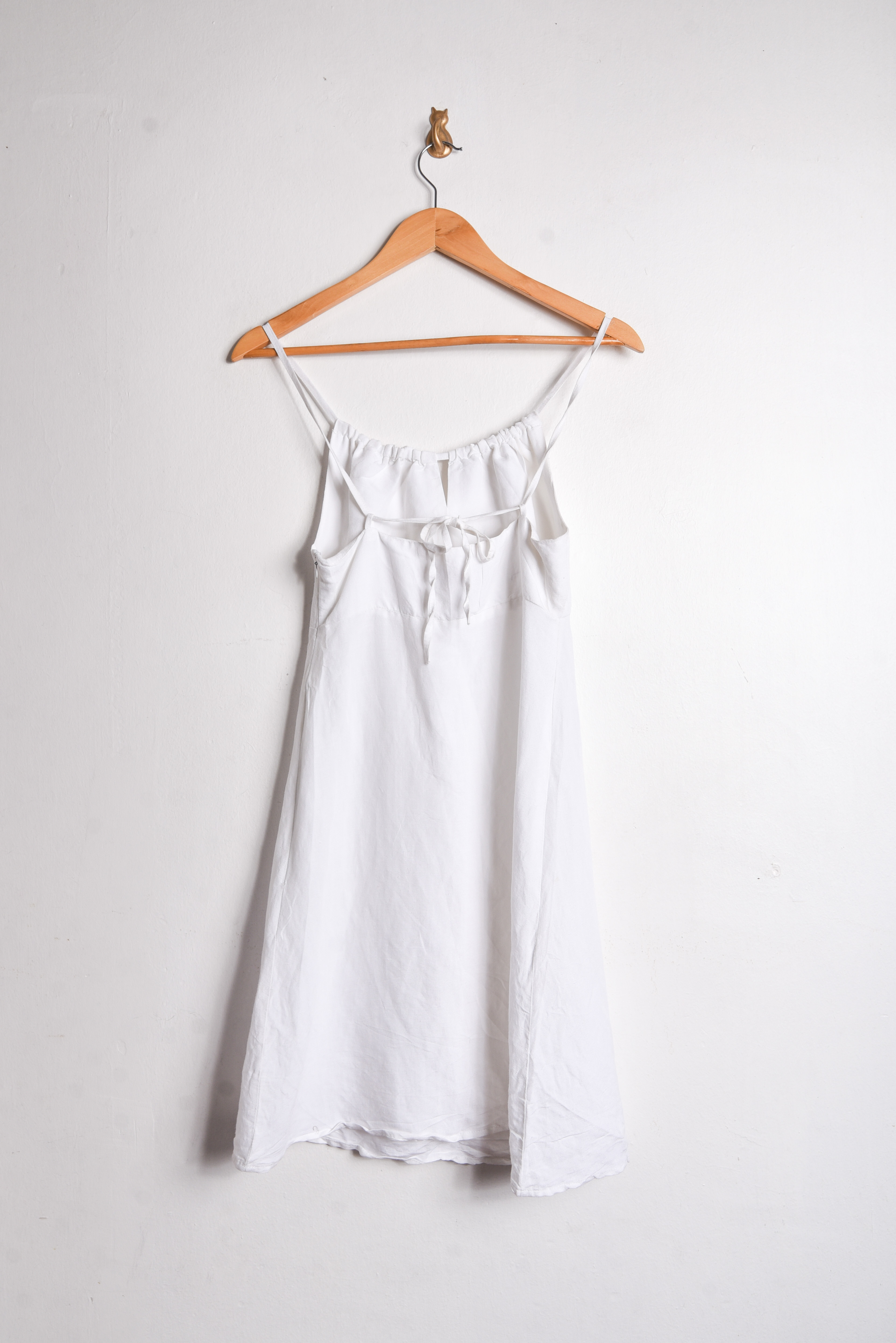 Vestido blanco lino y seda