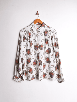Blusa vintage print trompetas