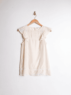 Blusa marfil seda vuelos