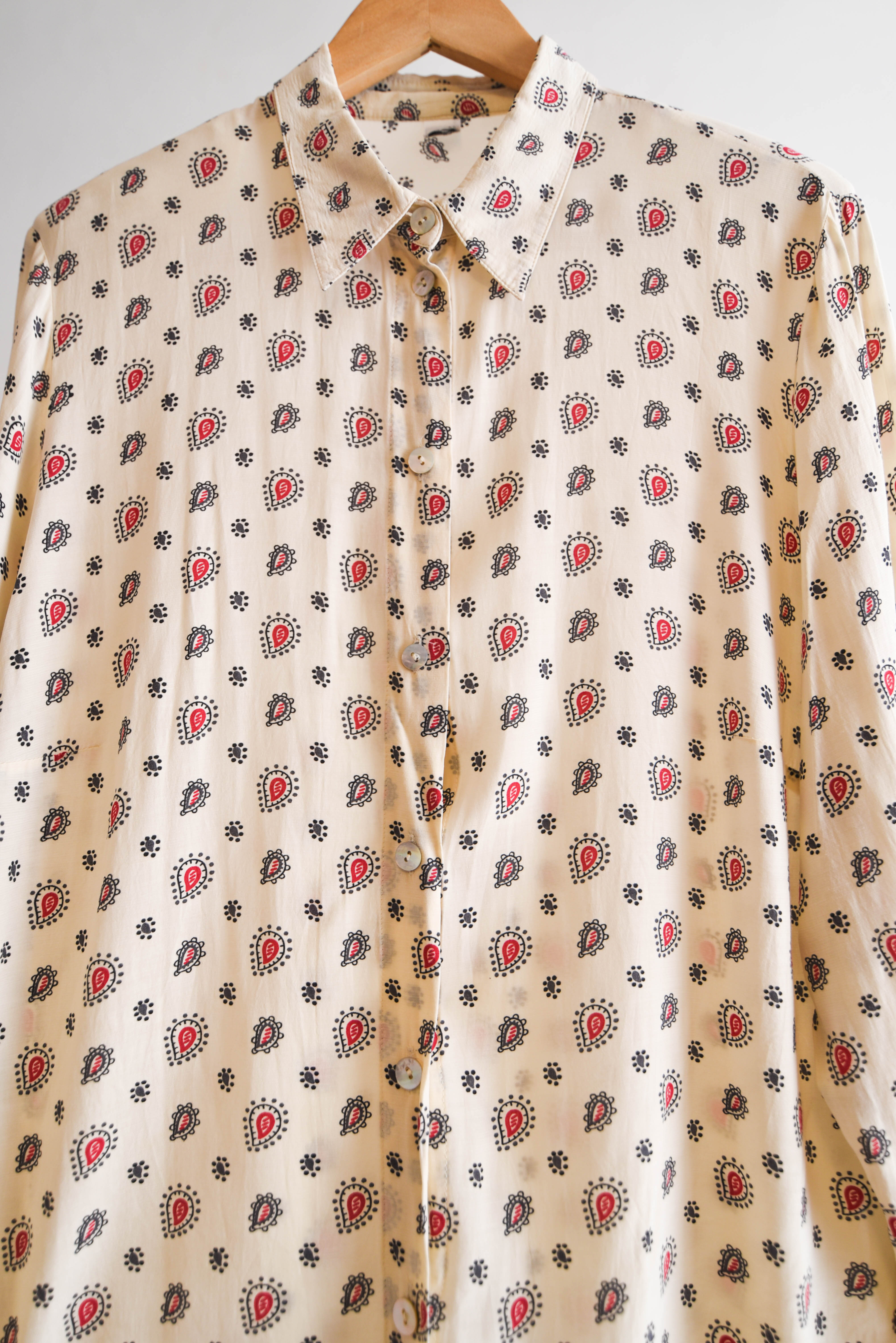 Blusa marfil paisley vintage