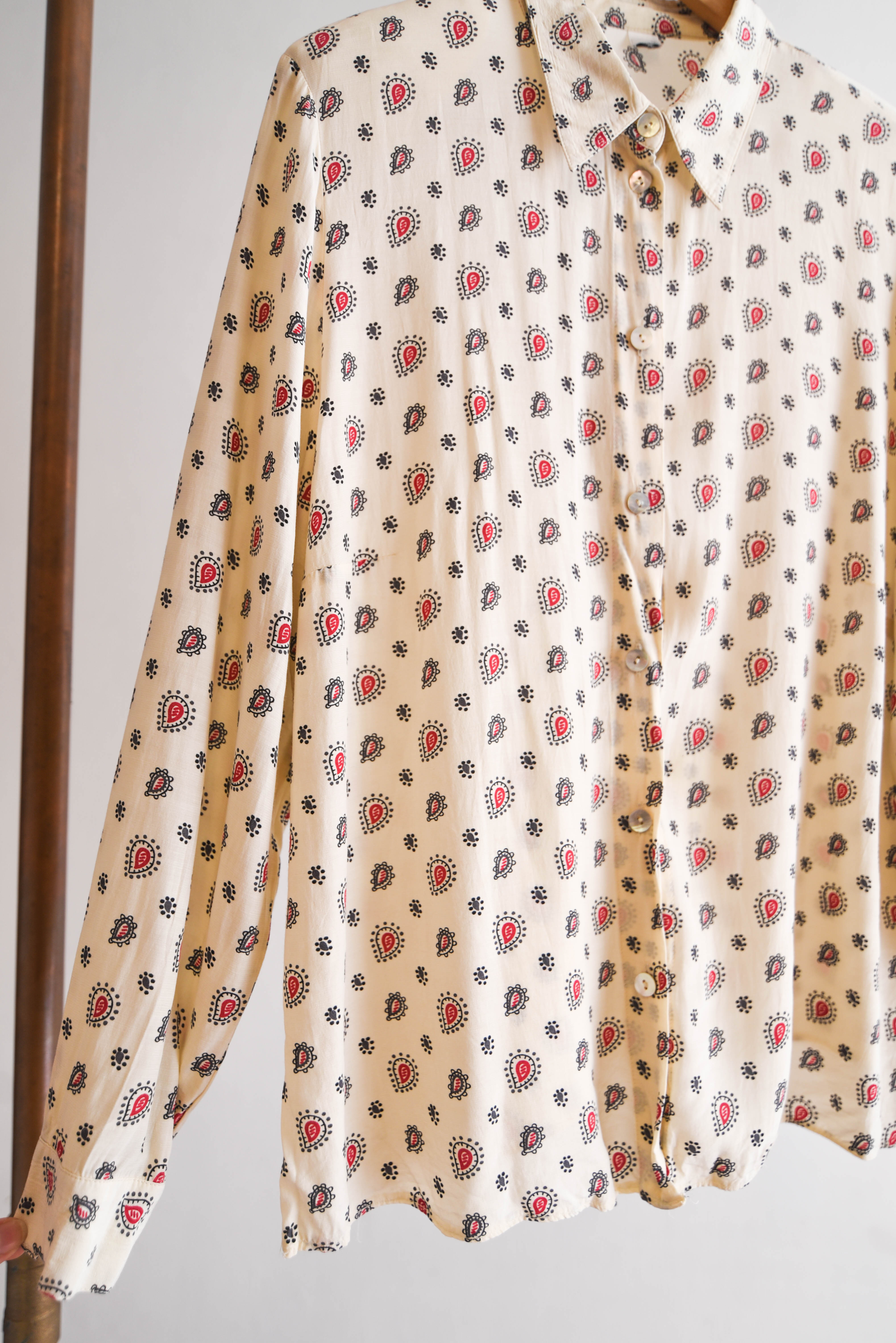 Blusa marfil paisley vintage