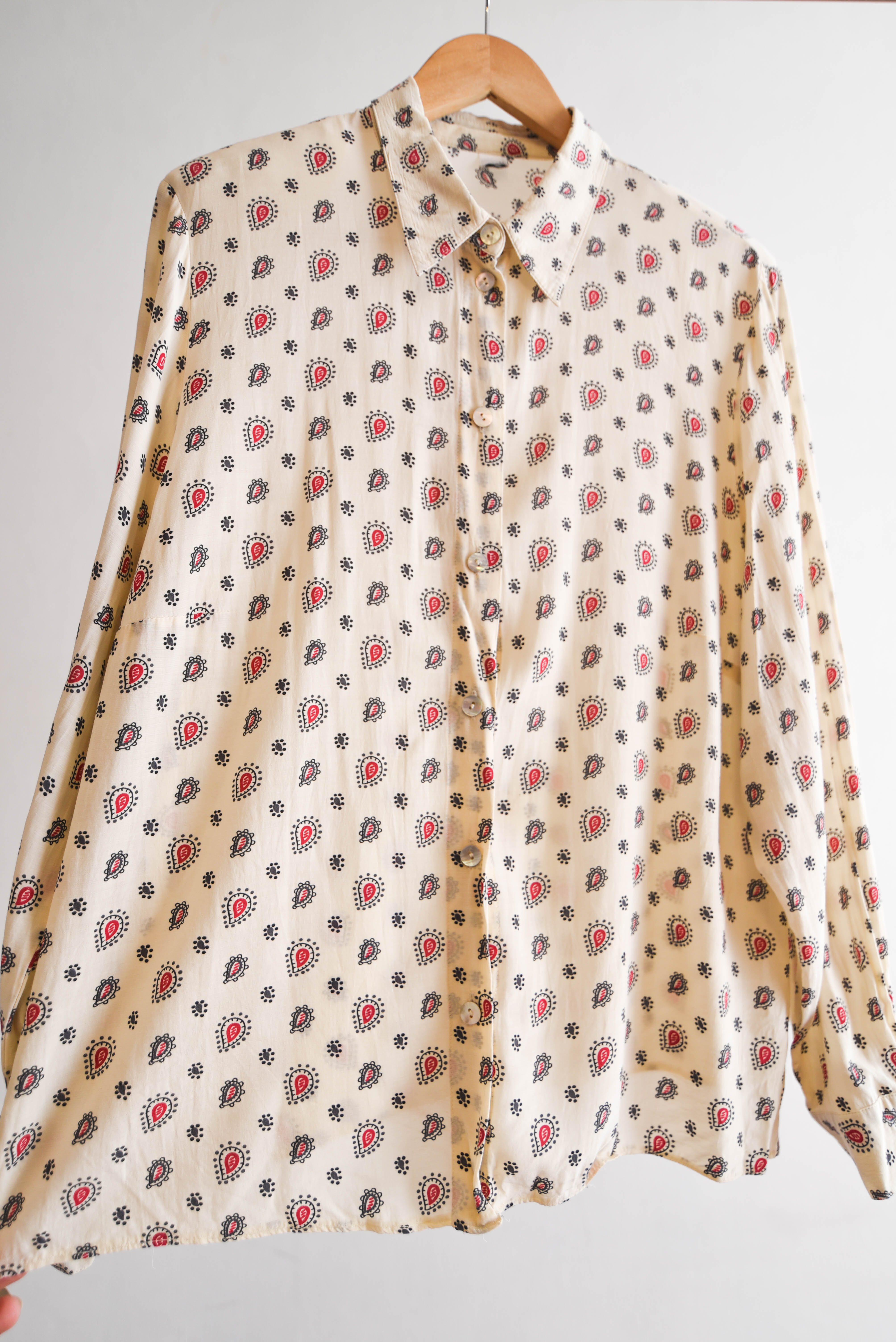 Blusa marfil paisley vintage