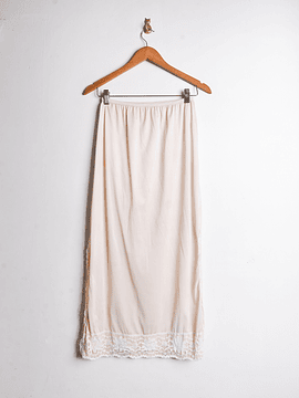 Maxi falda lencera marfil vintage
