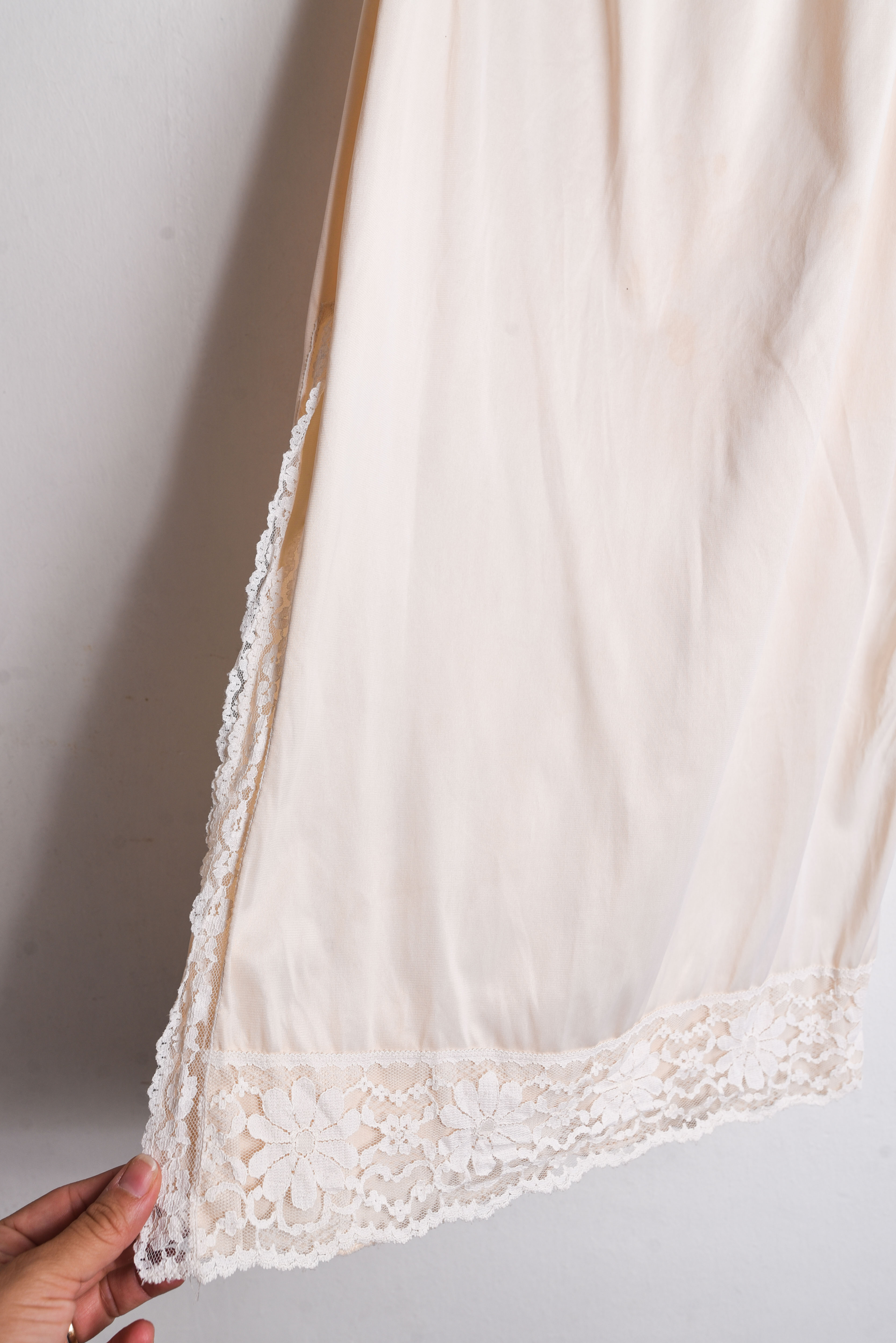 Maxi falda lencera marfil vintage