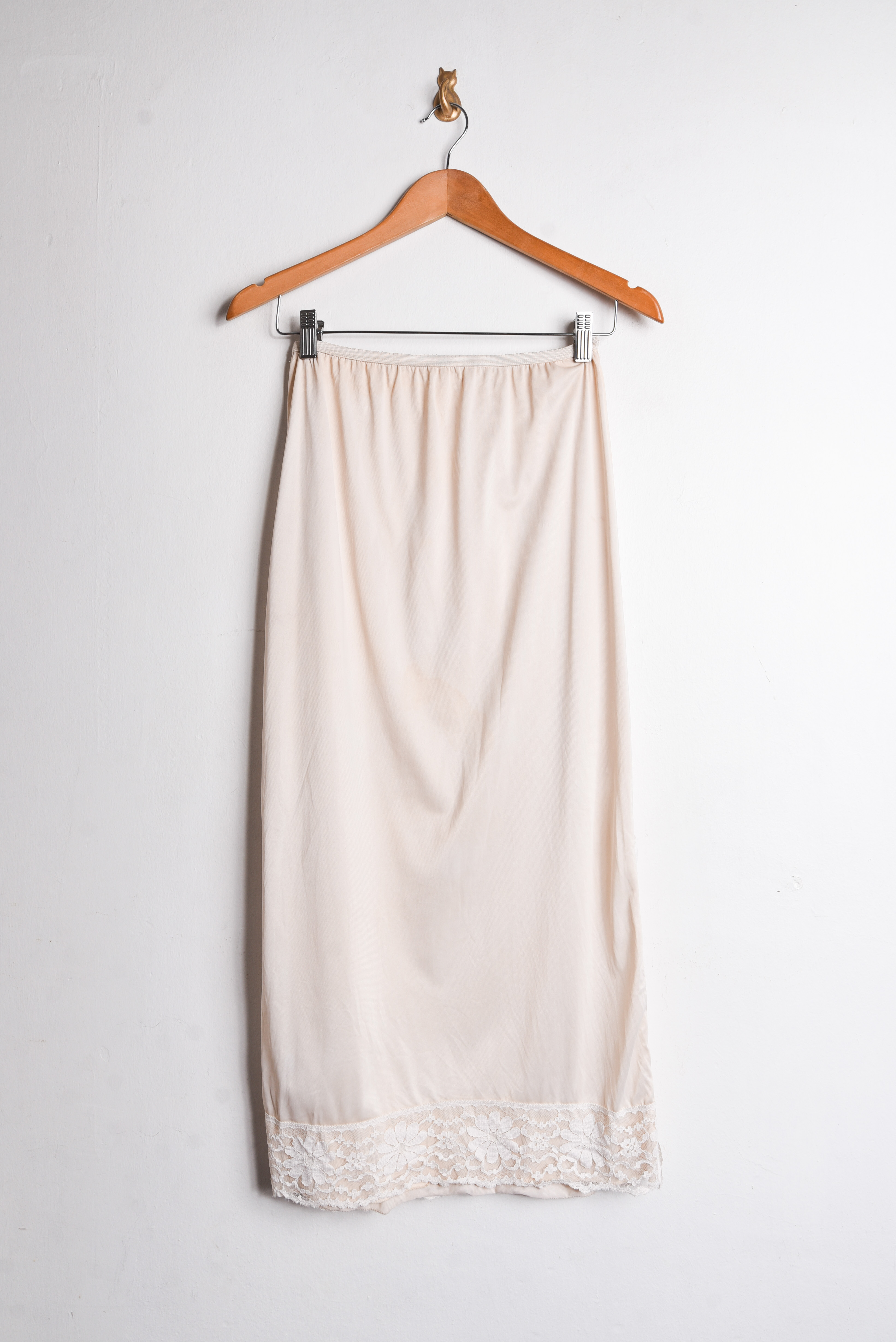 Maxi falda lencera marfil vintage