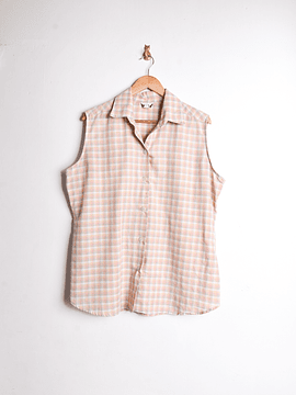Camisa gingham nude
