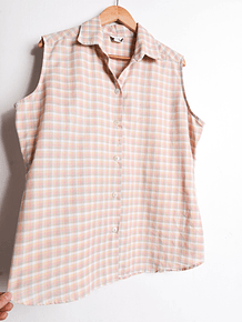 Camisa gingham nude