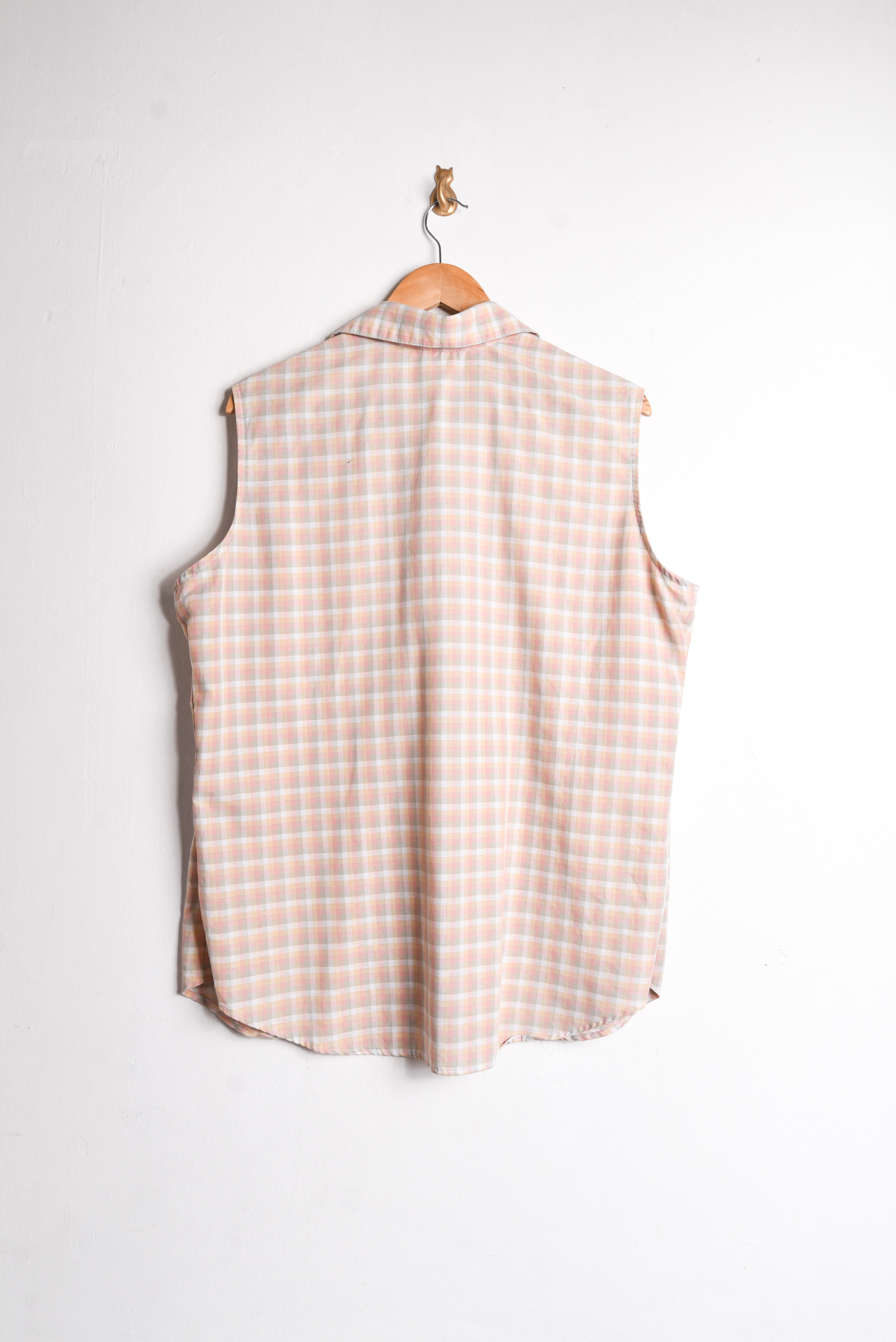 Camisa gingham nude
