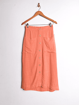 Falda naranja botones