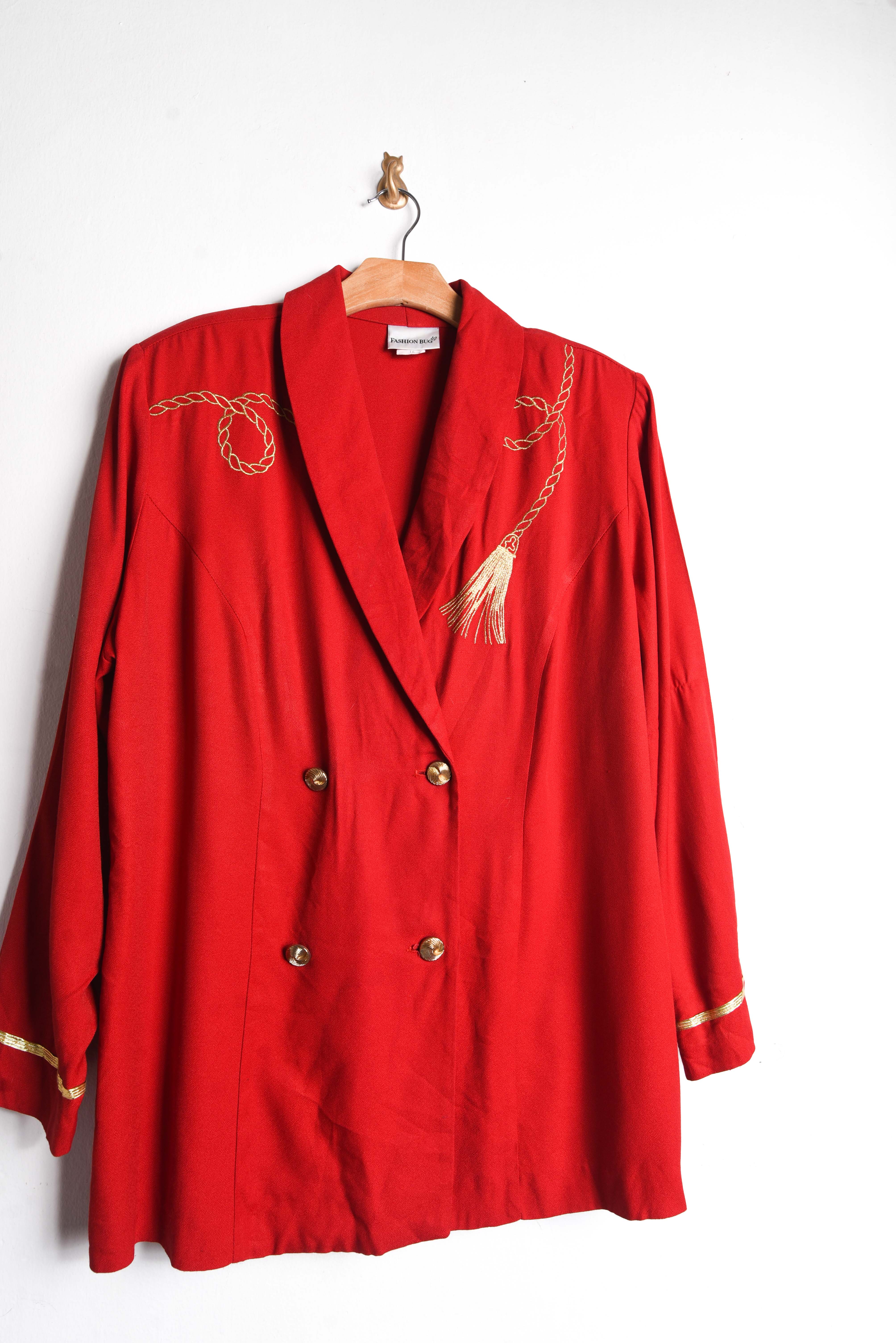 Blazer vintage red & gold