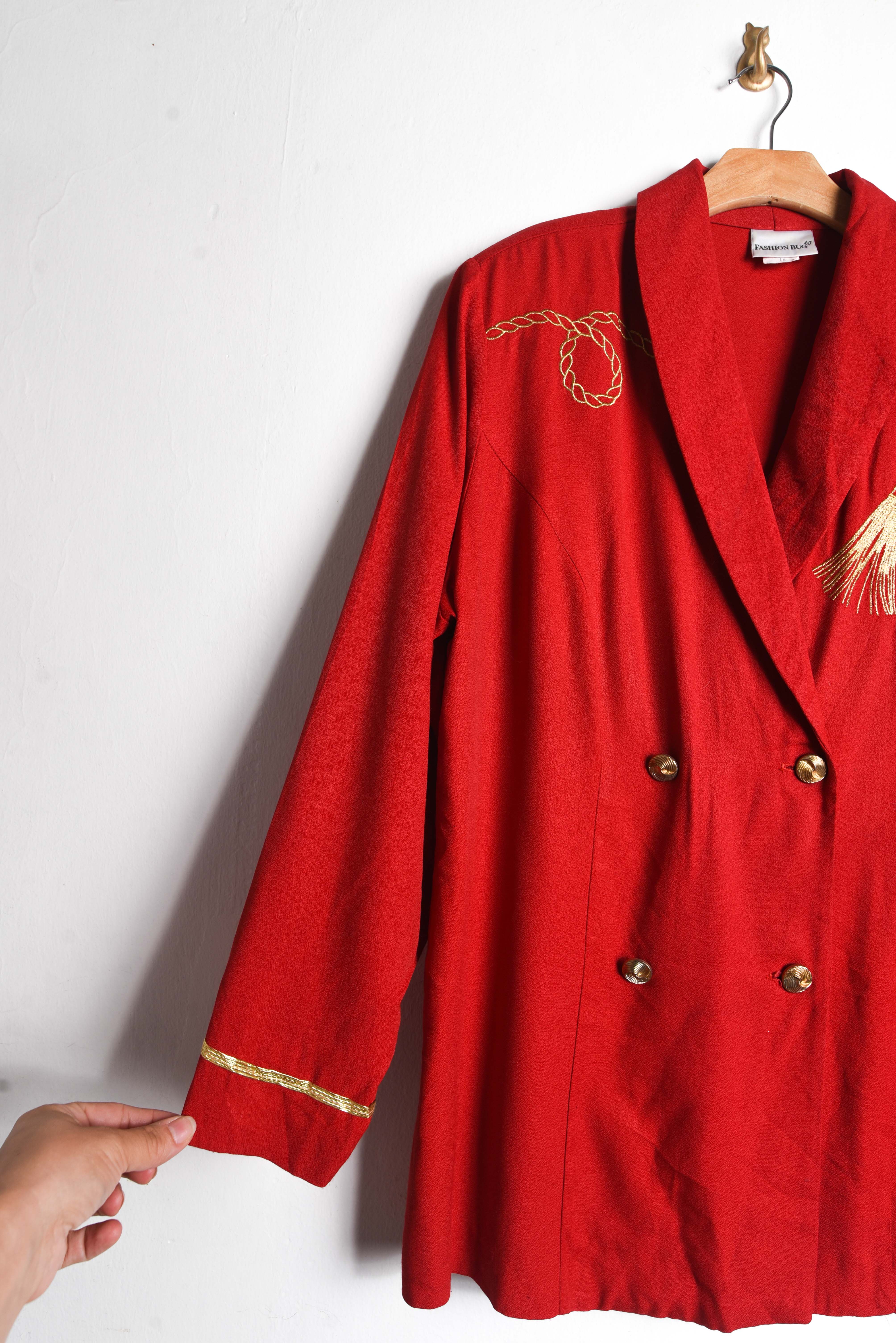 Blazer vintage red & gold