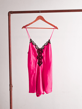 Enterito lencero fucsia vintage