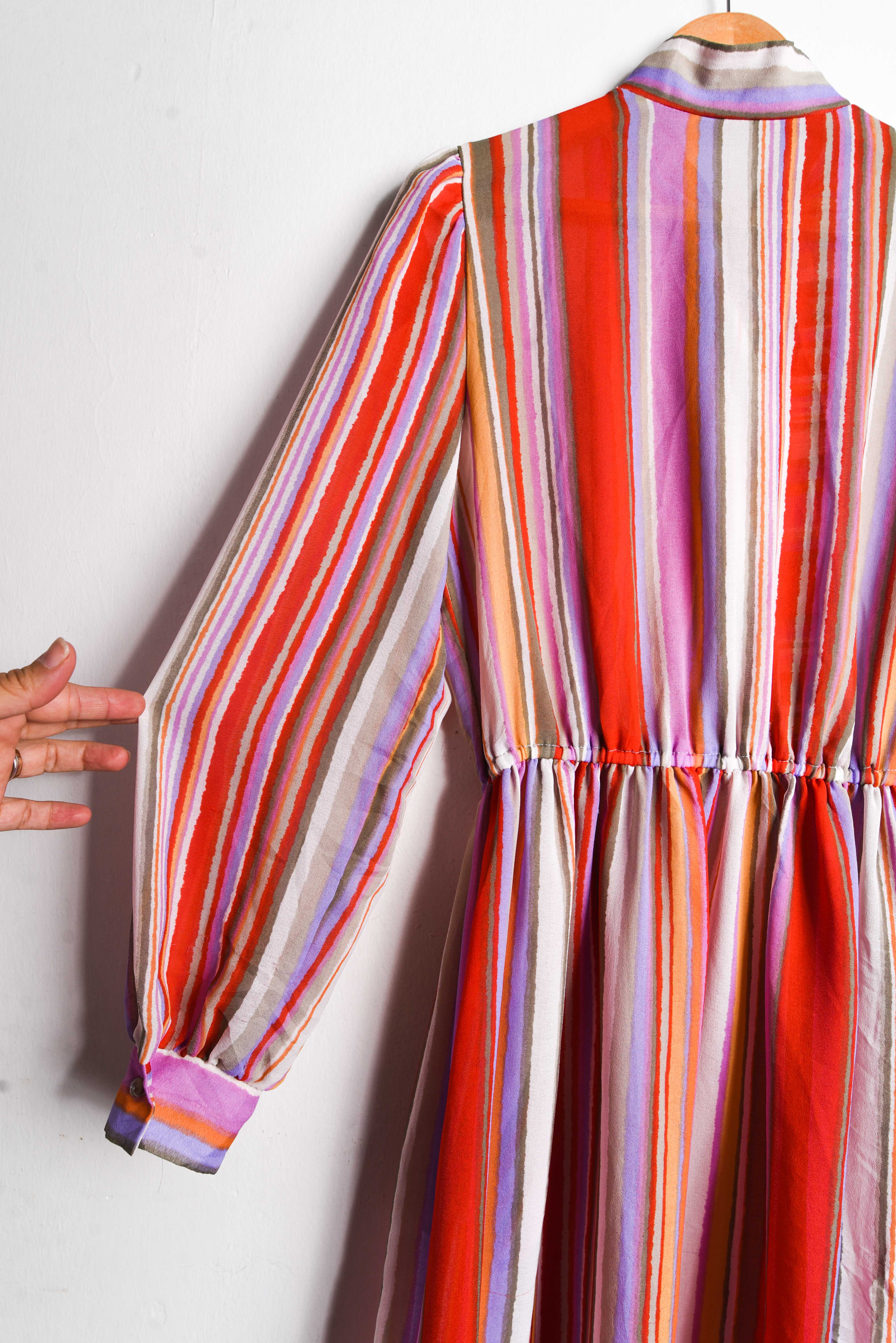 Vestido vintage rayado multicolor