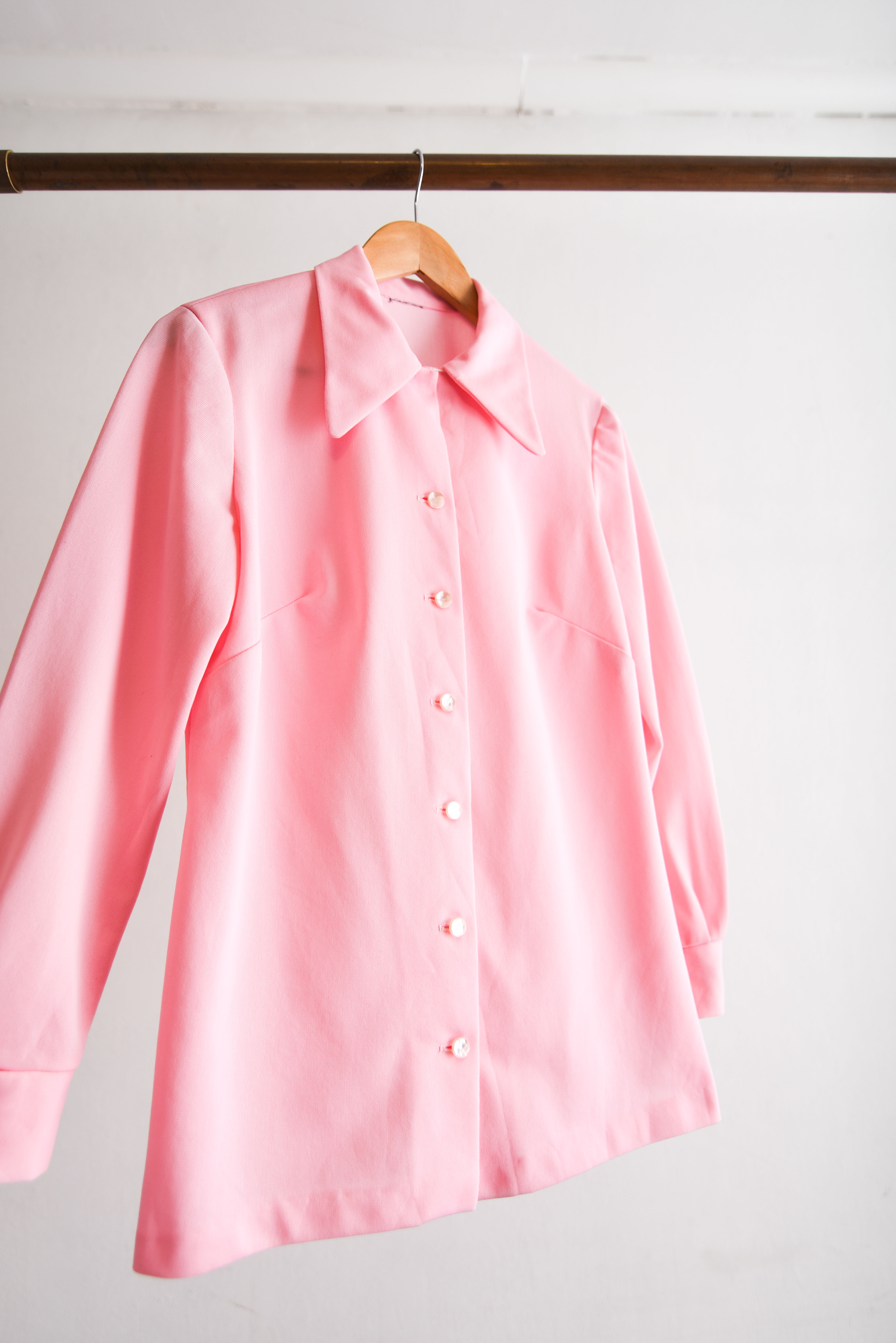 Blusa rosa pastel 1970s