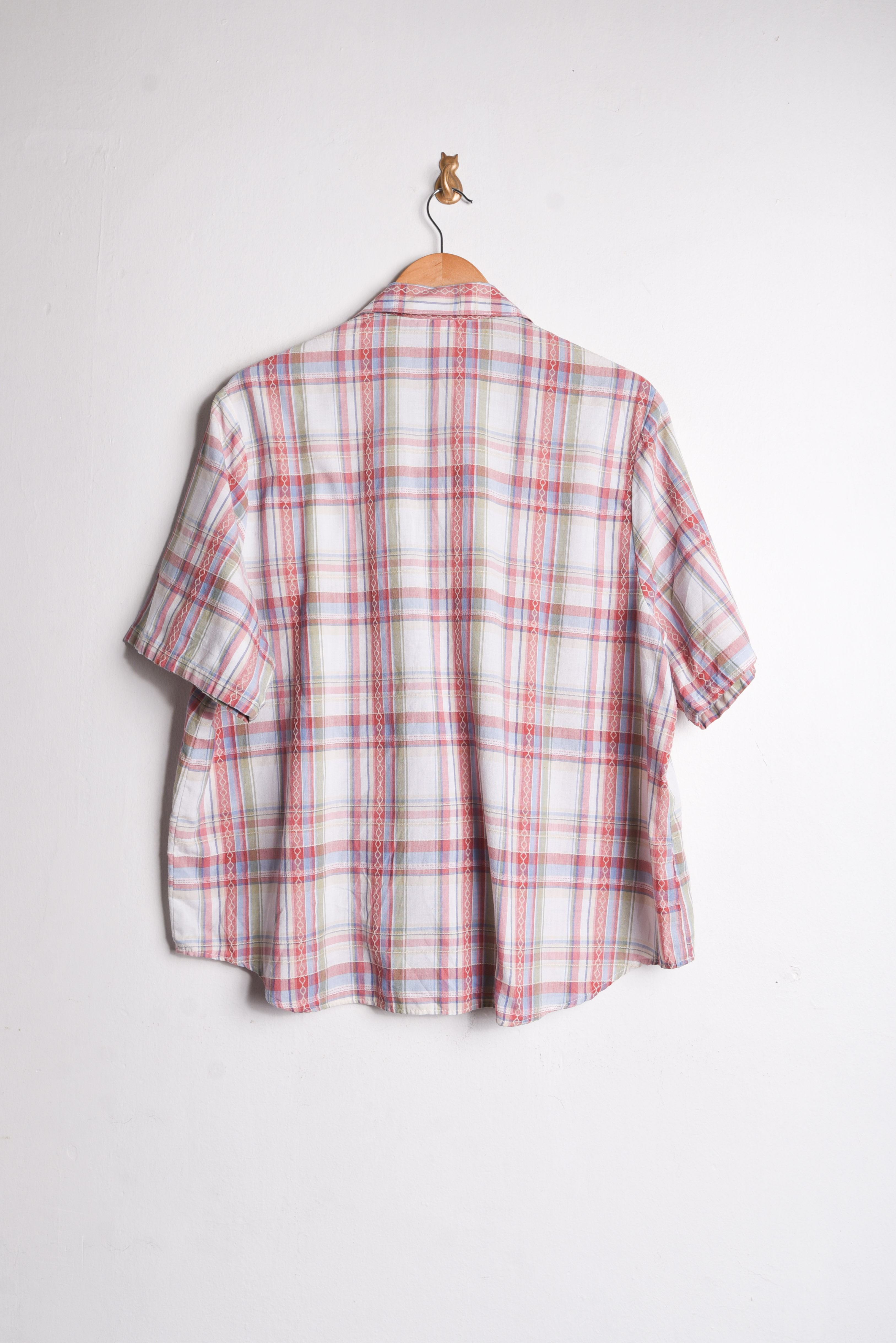 Camisa rosa pastel tartán vintage