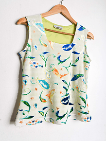 Top marfil paisley velvet