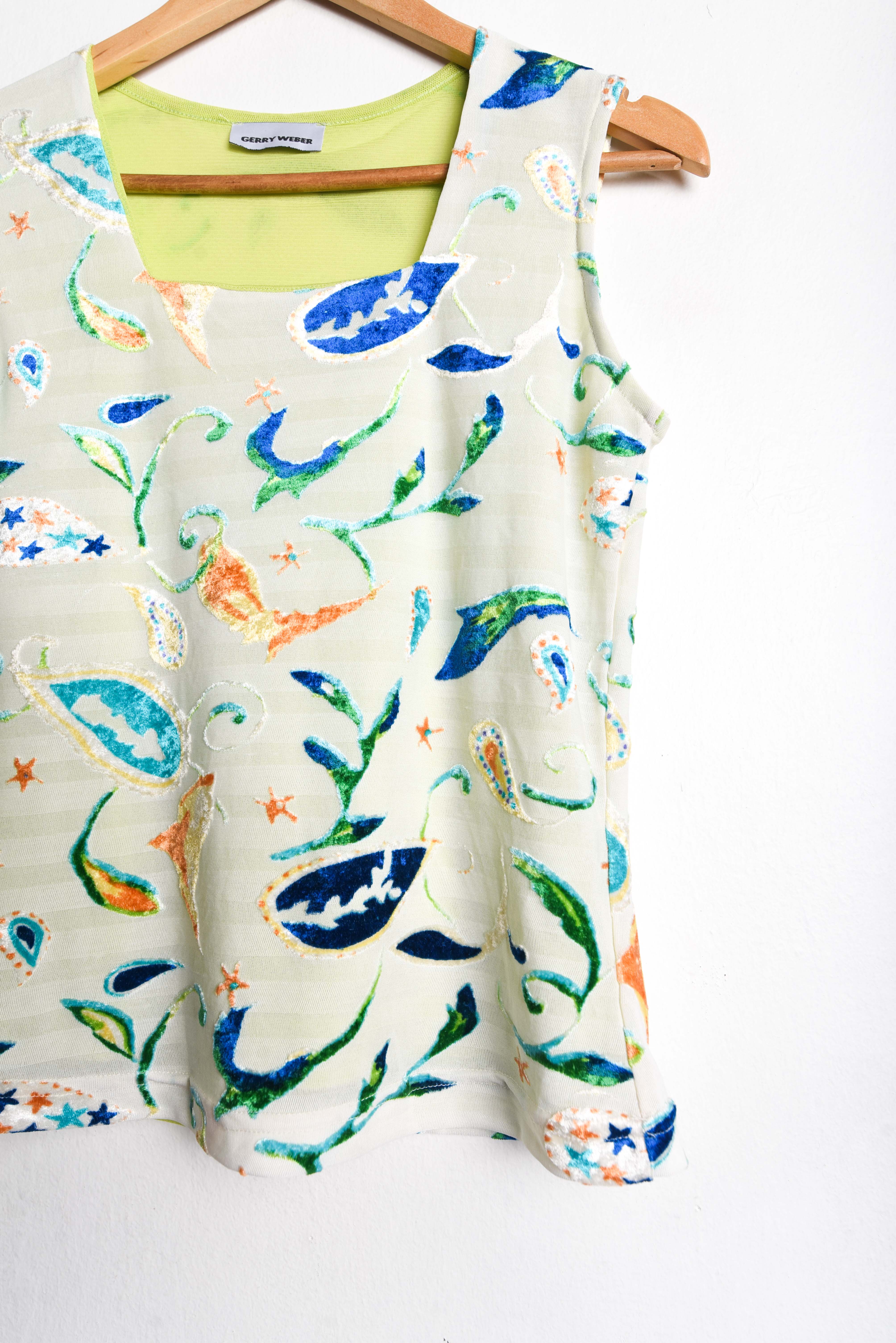 Top marfil paisley velvet