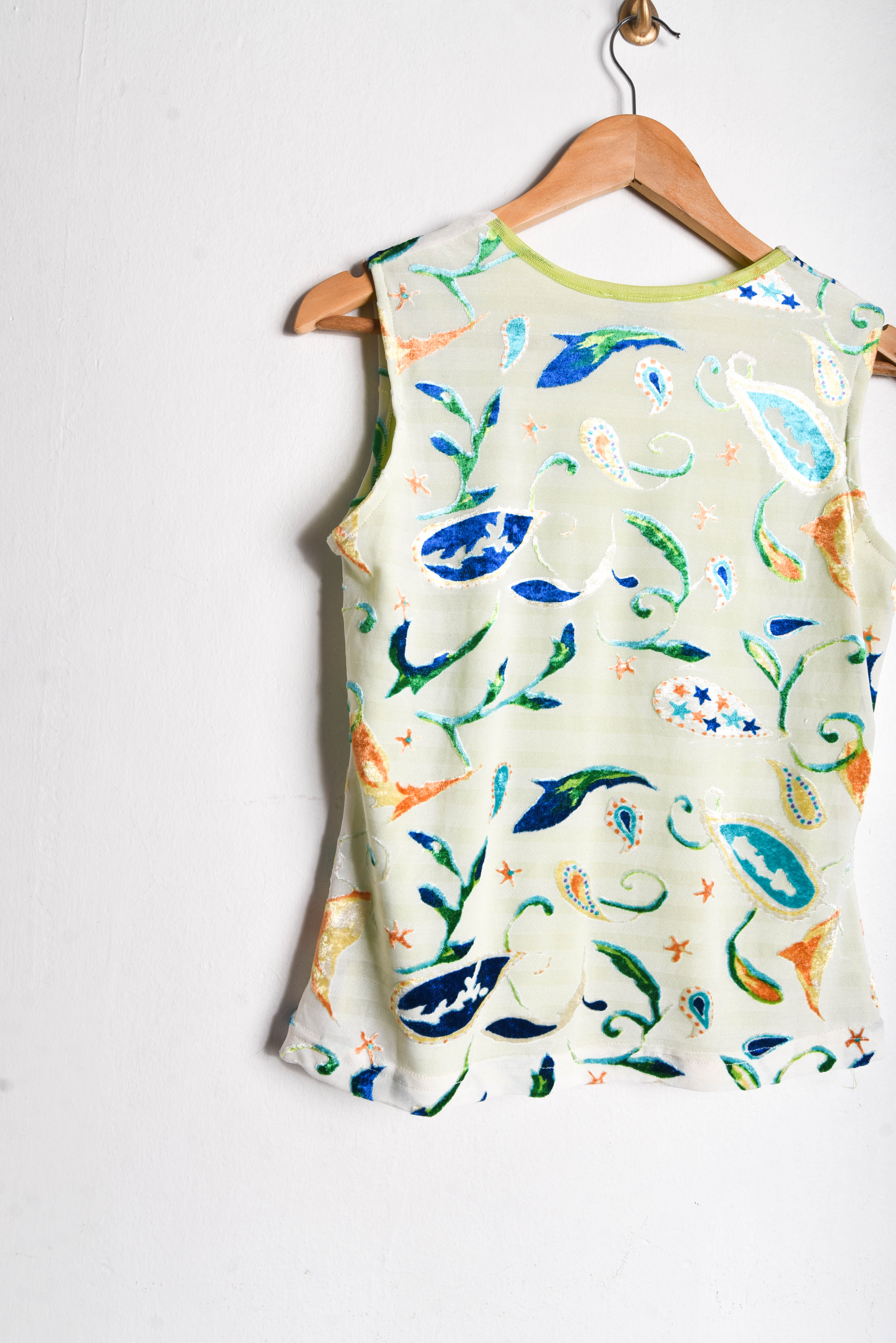 Top marfil paisley velvet