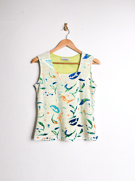 Top marfil paisley velvet