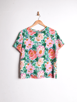 Blusa floral doodles vntg