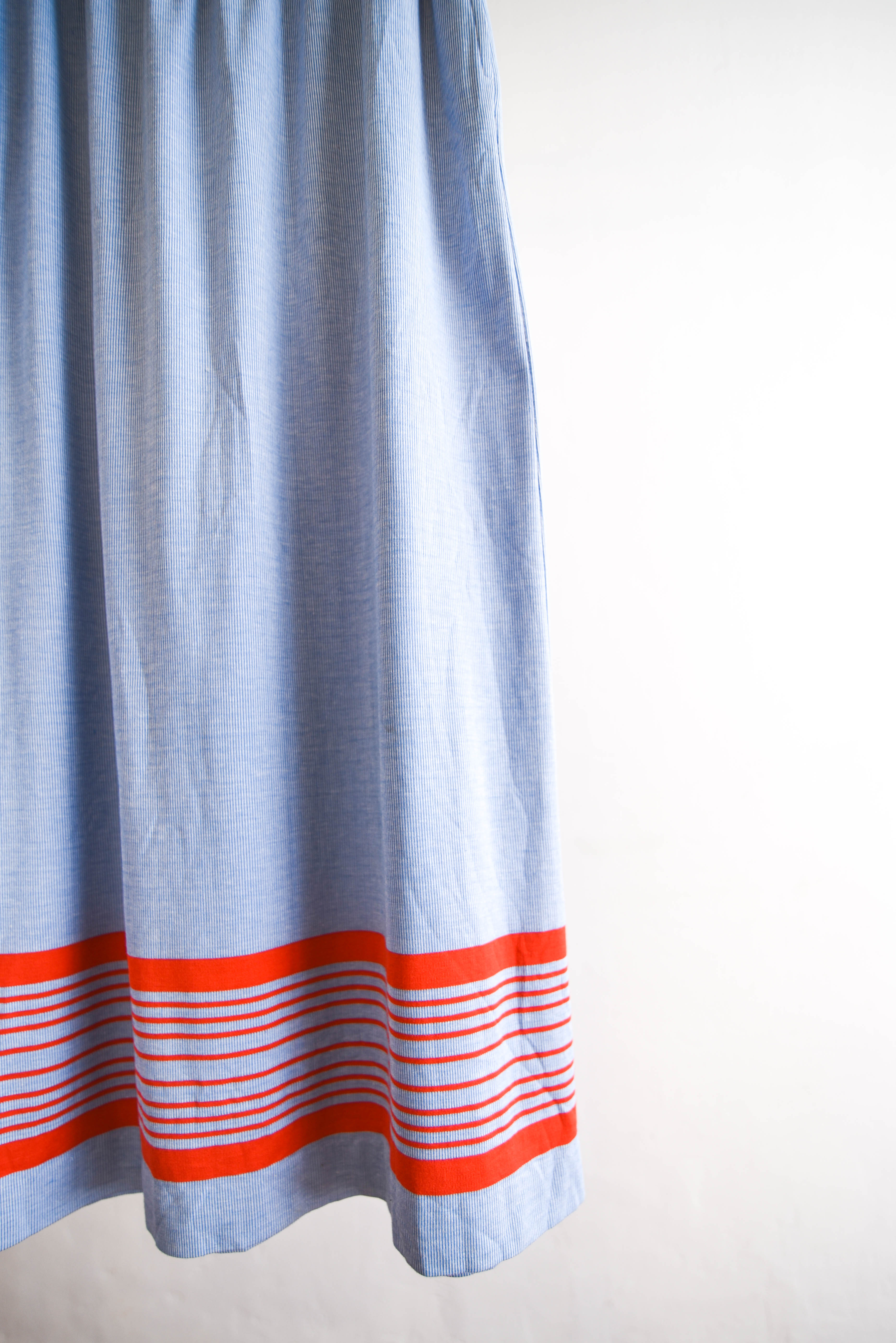 Maxi falda celeste 70s