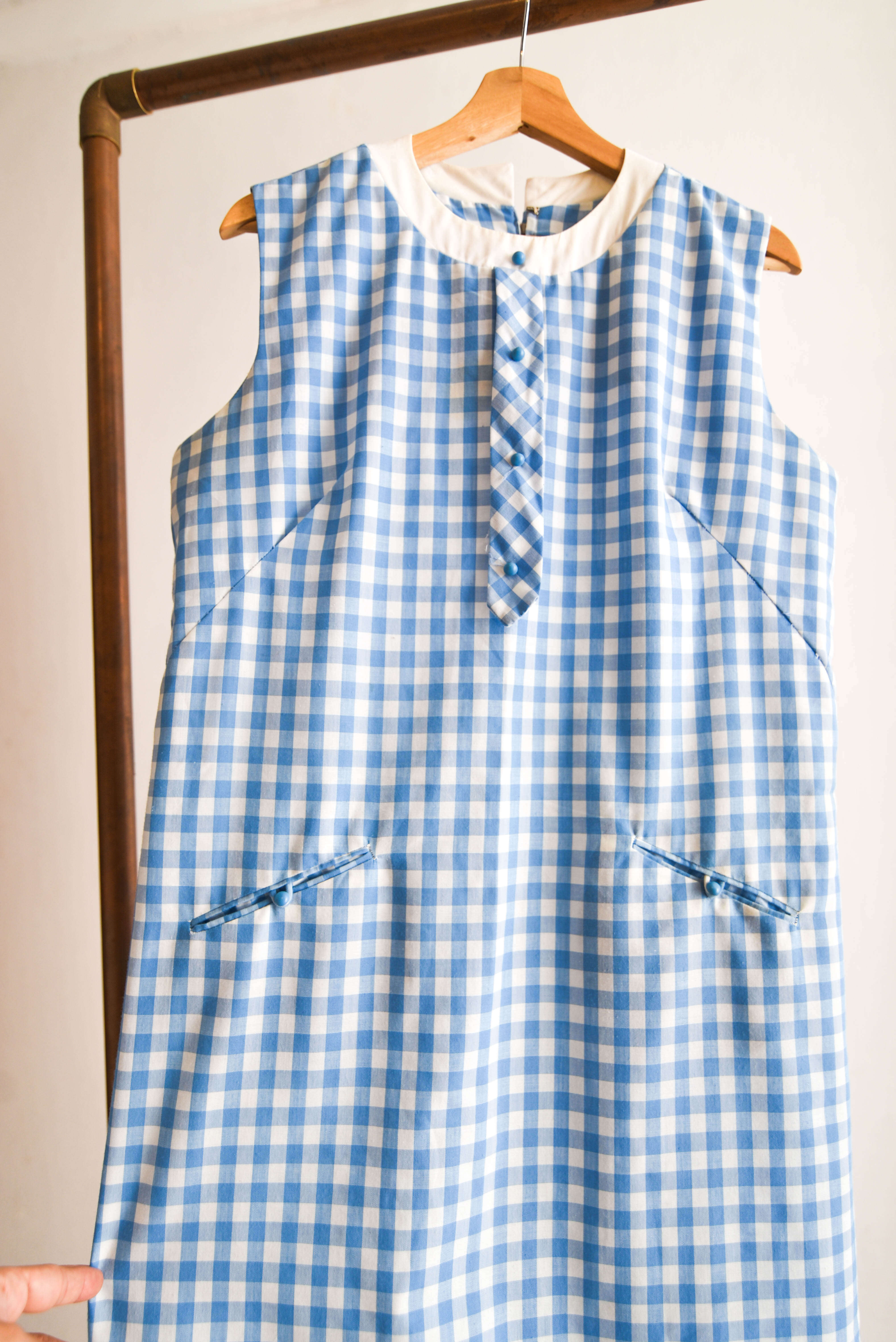 Vestido vintage celeste gingham