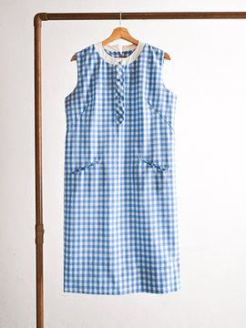 Vestido vintage celeste gingham