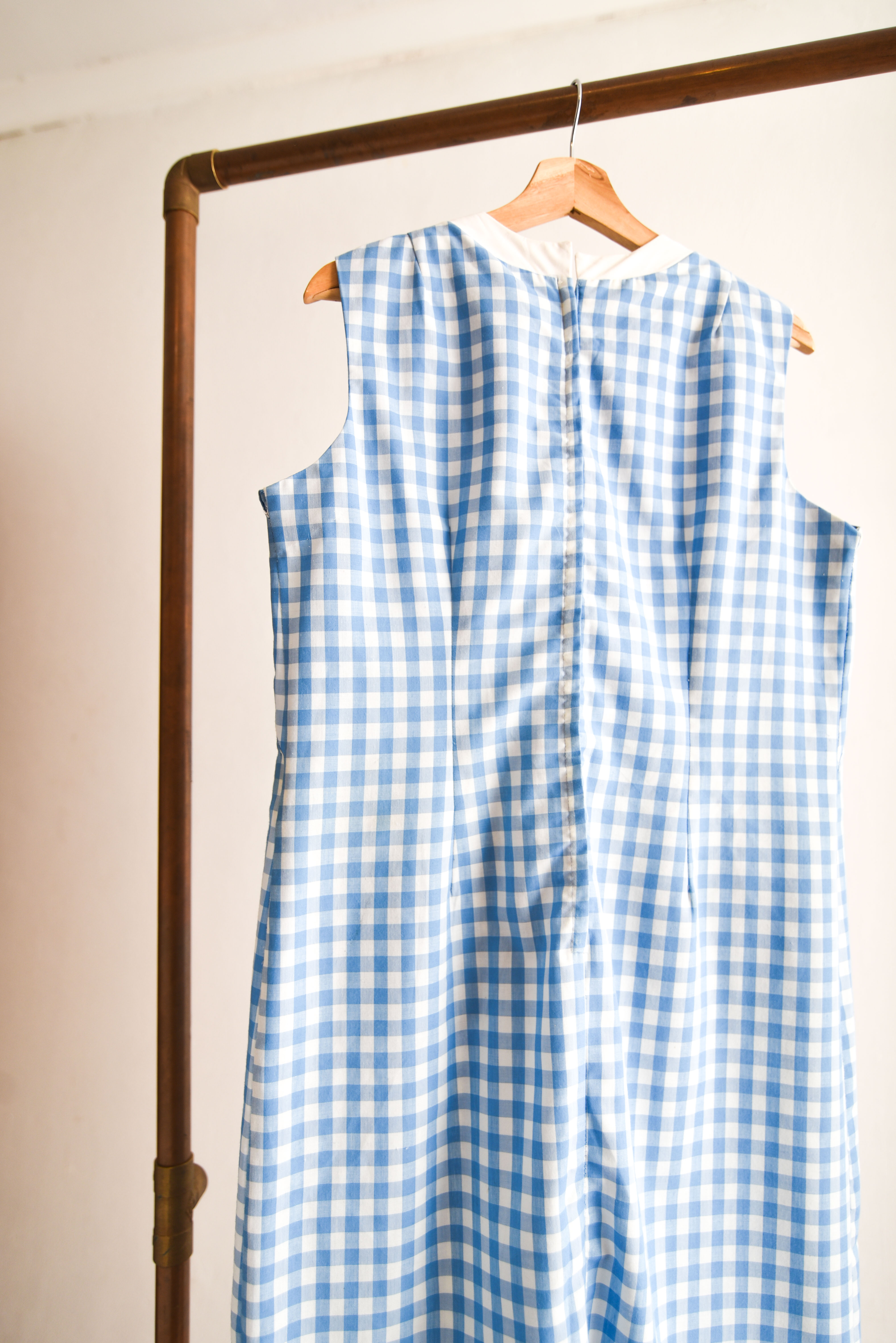 Vestido vintage celeste gingham