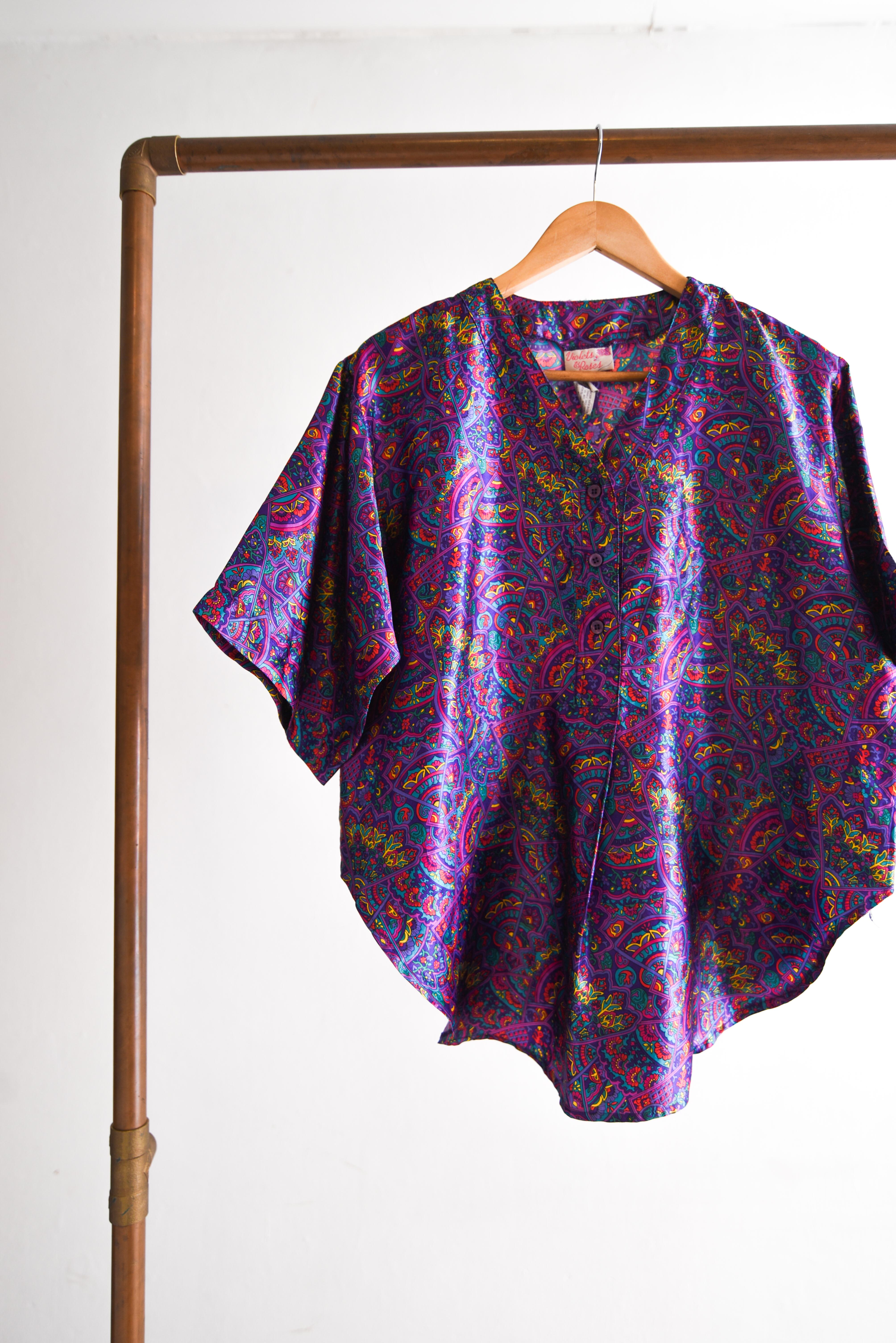 Blusa lencera paisley morada