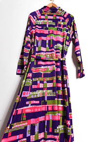 Vestido túnica vintage 1970s