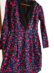 Vestido floral V neck