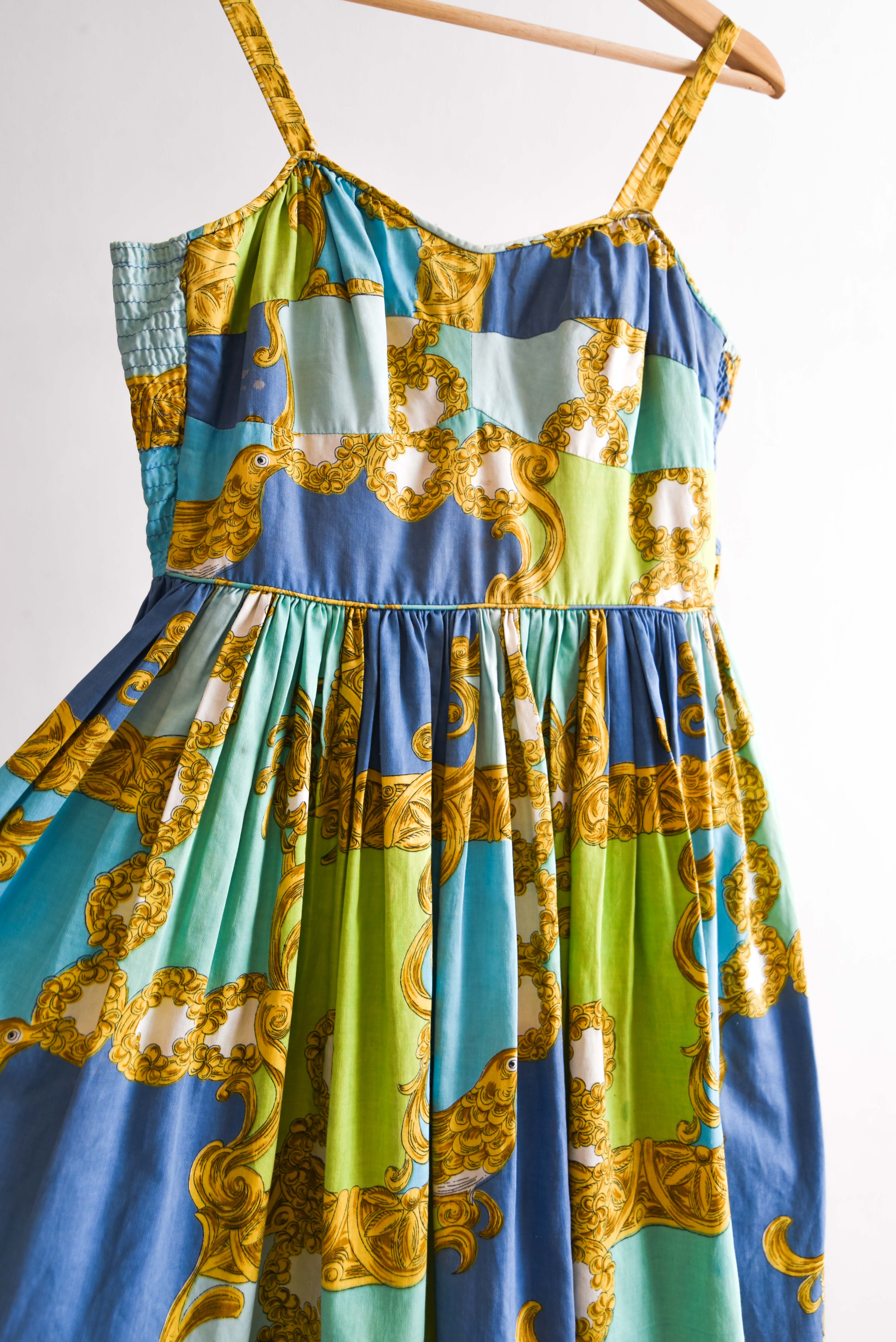 Vestido vintage Hawaii baroque print